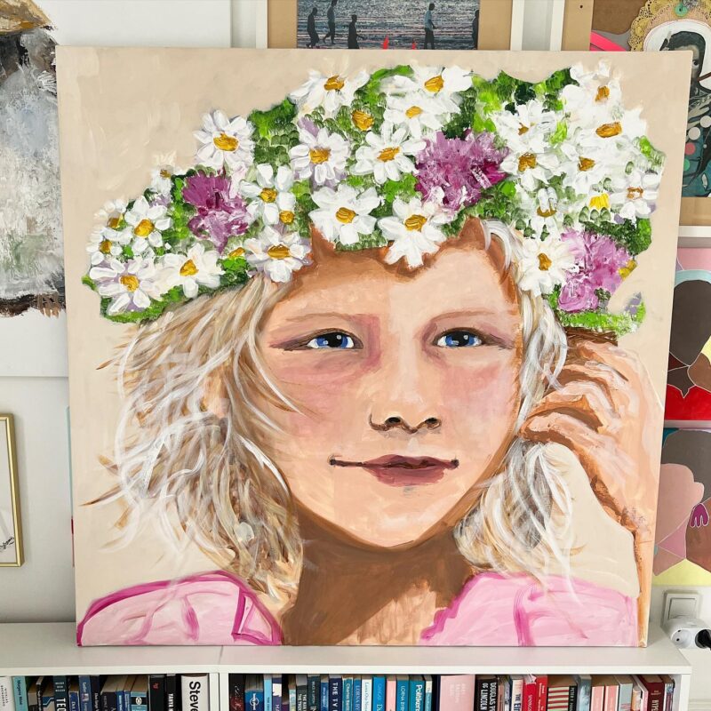 midsommerpigen maleri 100x100