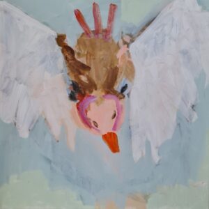 fugl-Maleri-60x60cm-unika-håndmalet-galleri-smækker-moderne-kunst-contemporary-art